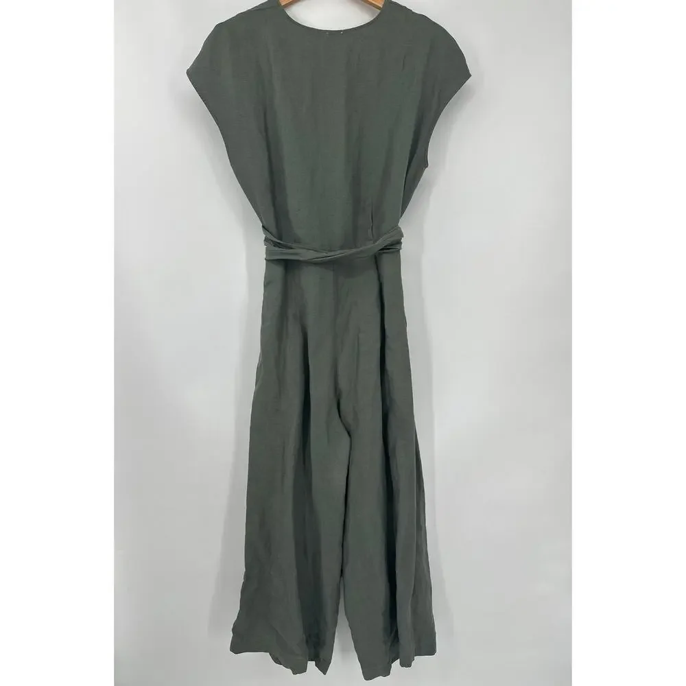 Wilfred Brax Jumpsuit by Aritzia is an olive-green linen-blend Size 8